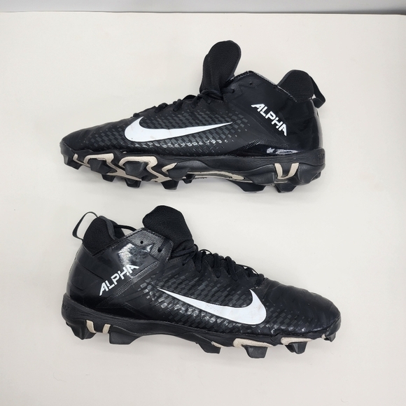 Nike Alpha Menace Shark 2 Football Cleats Mens 14 Shoes Black BV0146-001 - Picture 7 of 16